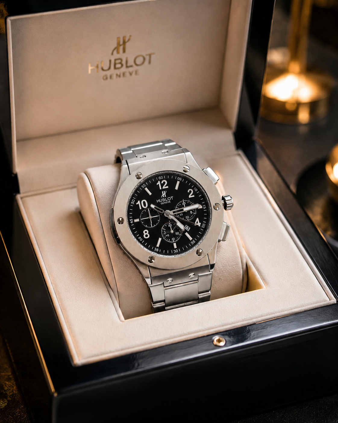 Hublot Luxury Chronograph Men's Watch – Stainless Steel Automatic Wristwatch