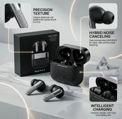 Buds Pro 5 Wireless Earbuds with ANC/ENC & Touch Control