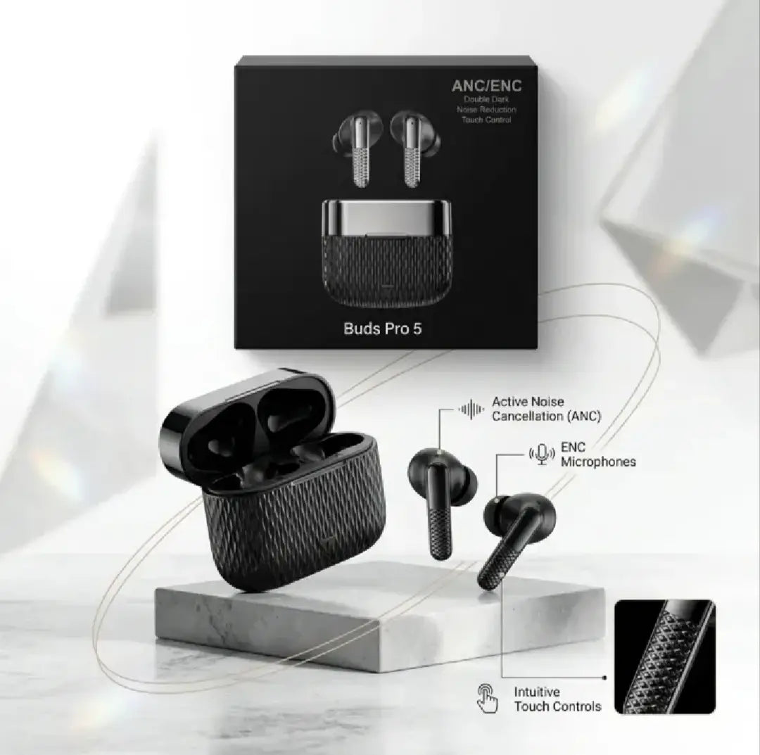 Buds Pro 5 Wireless Earbuds with ANC/ENC & Touch Control