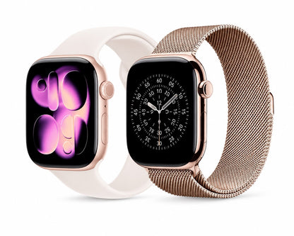 Smart Watch with Silicone & Magnetic Mesh Straps – Black