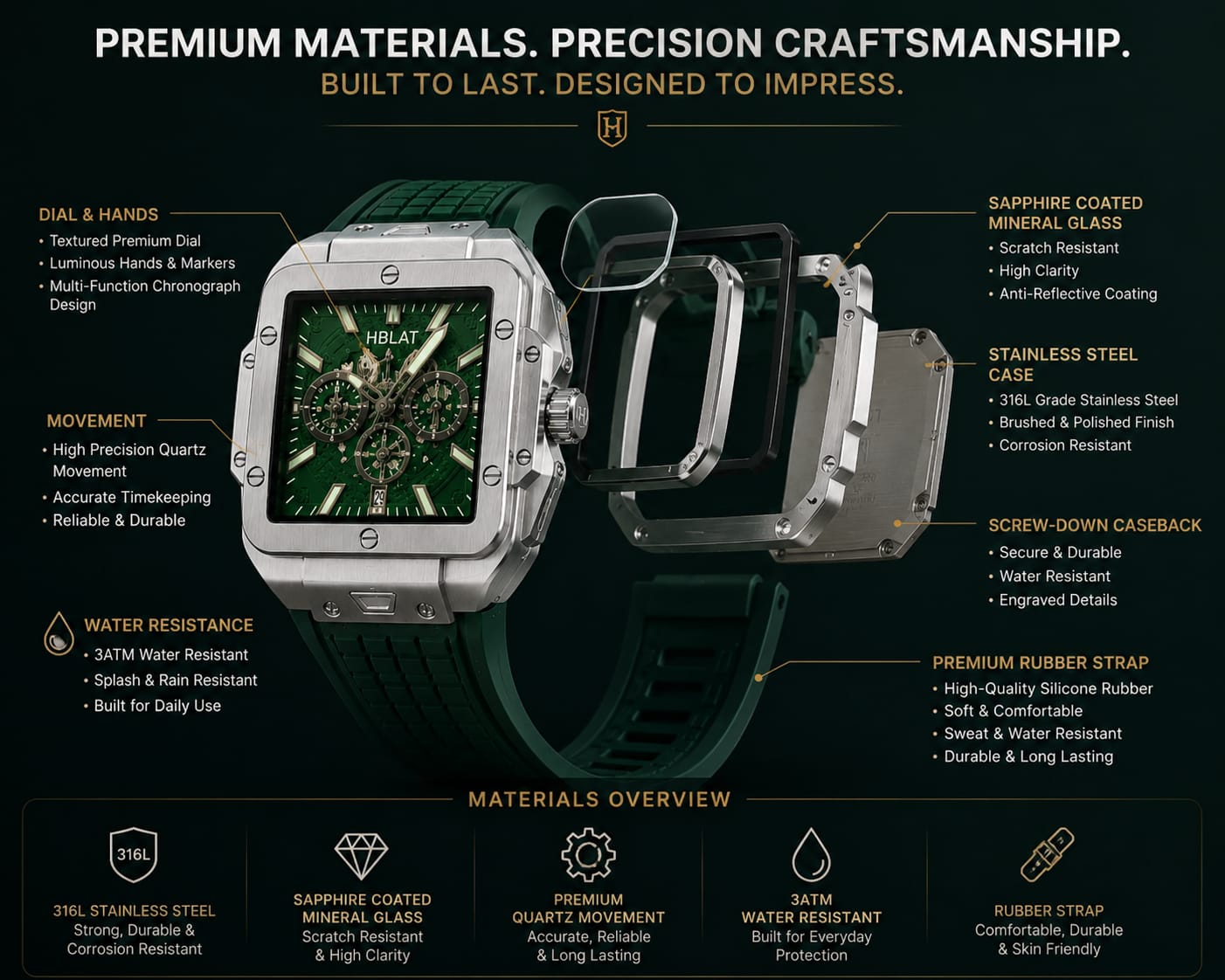 HBLAT GreenLuxury Watch