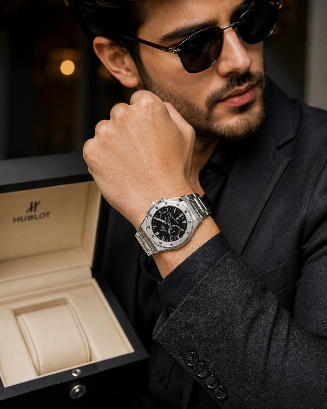 Hublot Style Luxury Chronograph Men's Watch