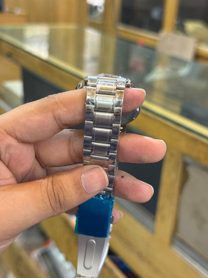 Men's Luxury Silver Stainless Steel Quartz