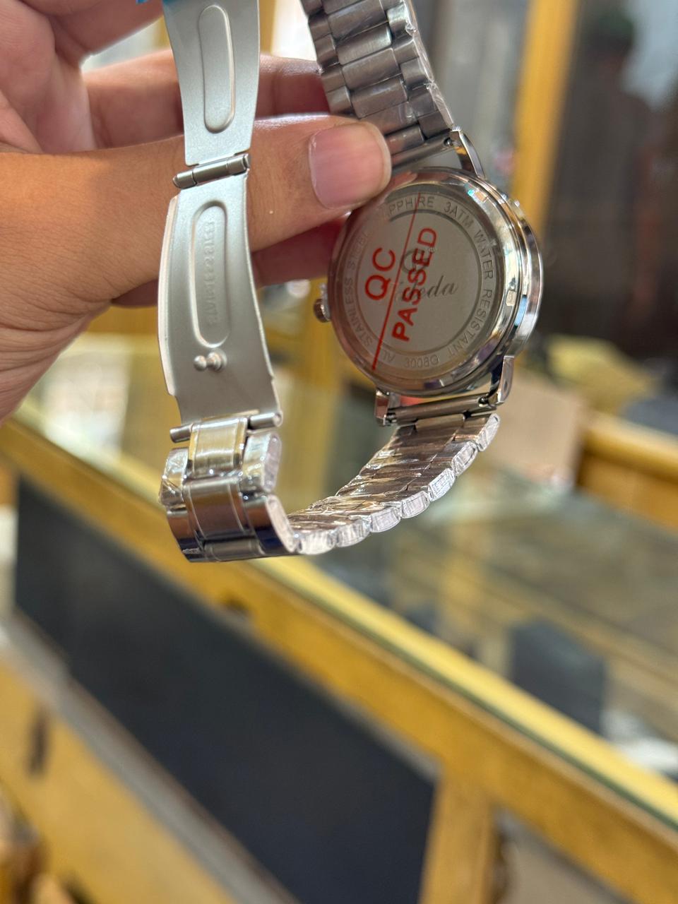 Men's Luxury Silver Stainless Steel Quartz