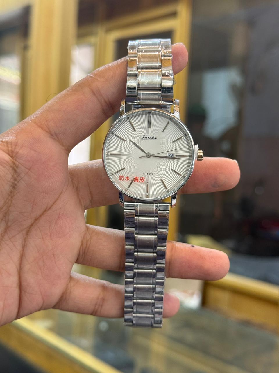 Men's Luxury Silver Stainless Steel Quartz