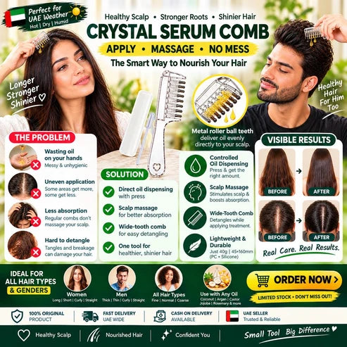 Crystal Serum Comb for Scalp Massage